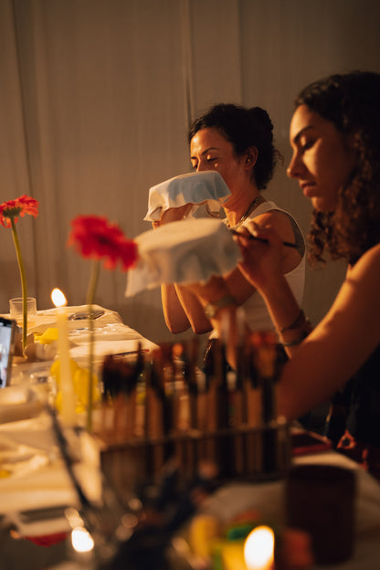 סדנת צביעת כלי קרמיקה ונרות