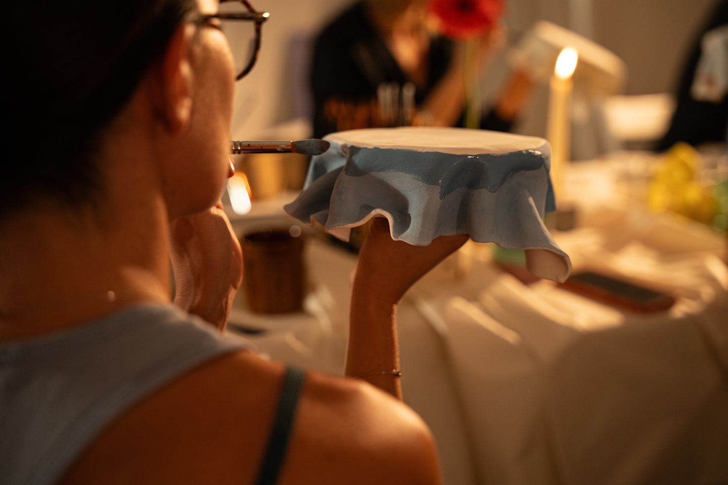 סדנת צביעת כלי קרמיקה ונרות